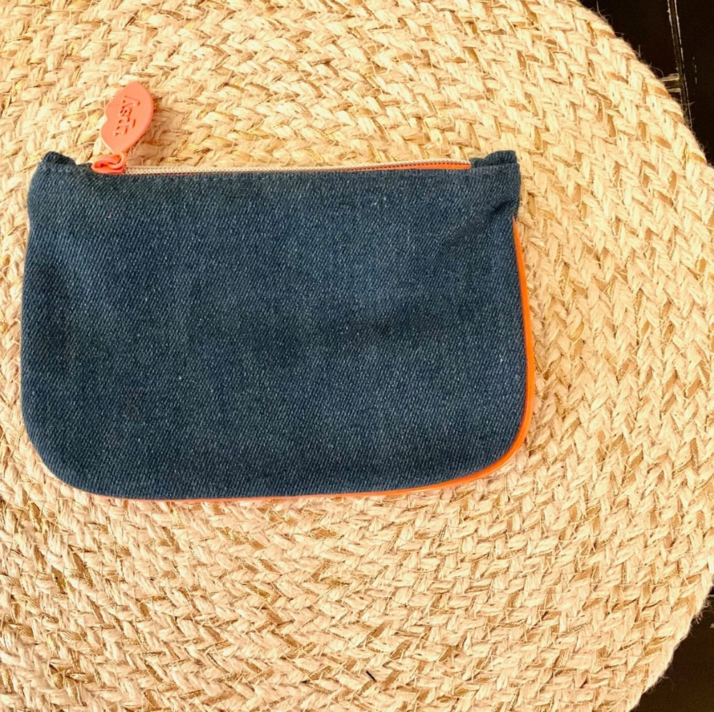 💙🧡 Ipsy Blue Jean and Orange Makeup Bag